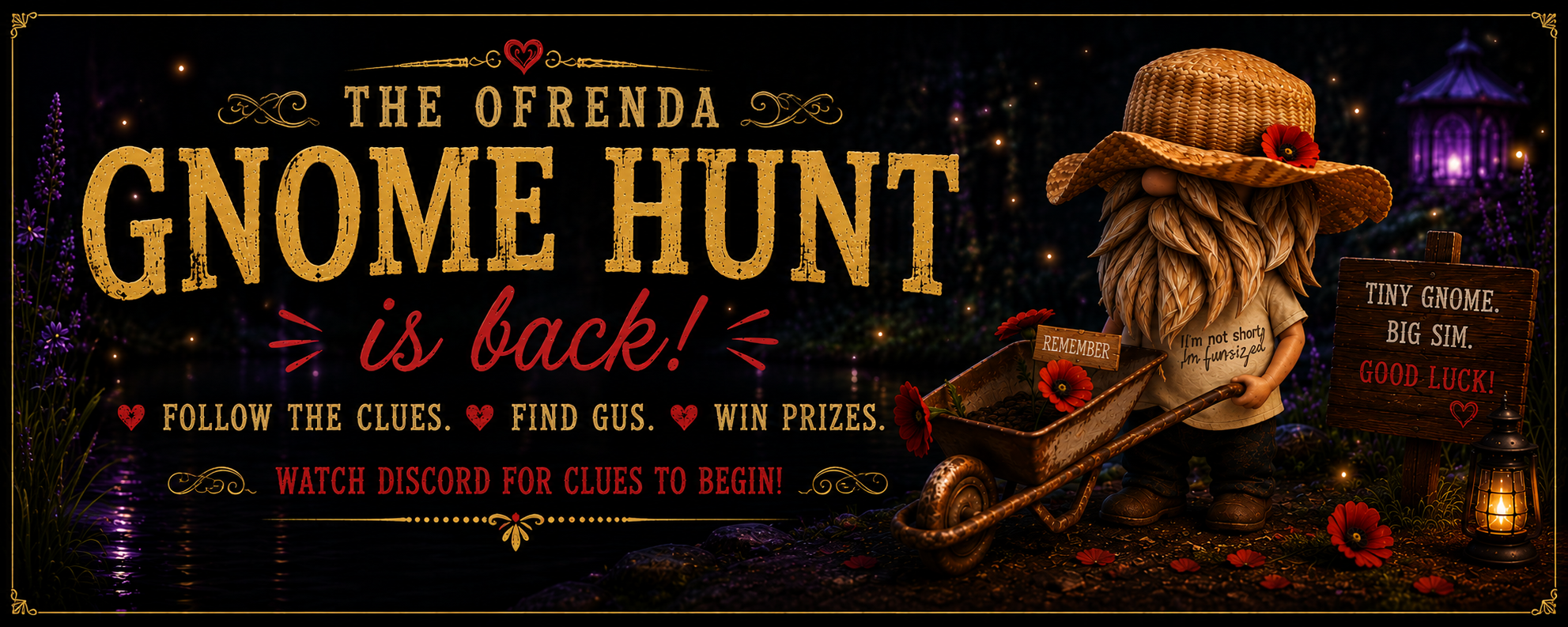 August 2026 Ofrenda Gnome Hunt featuring Gus